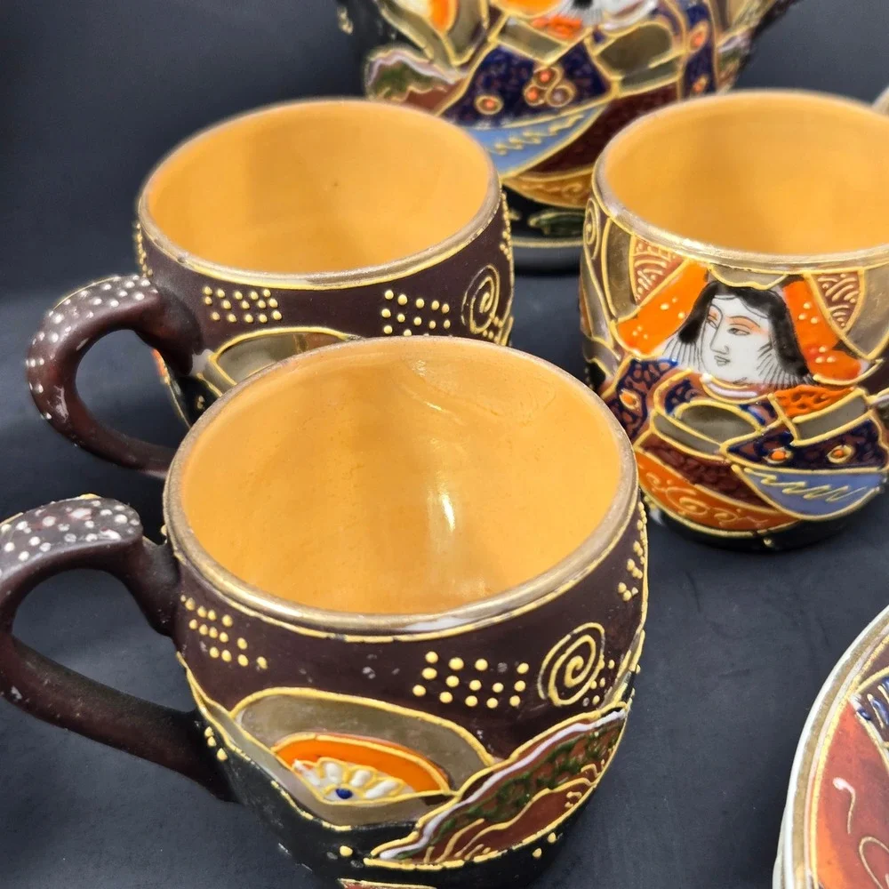 Vintage Japanese Satsuma Moriage Dragonware Replacement Pieces Teapot Cups Lot14